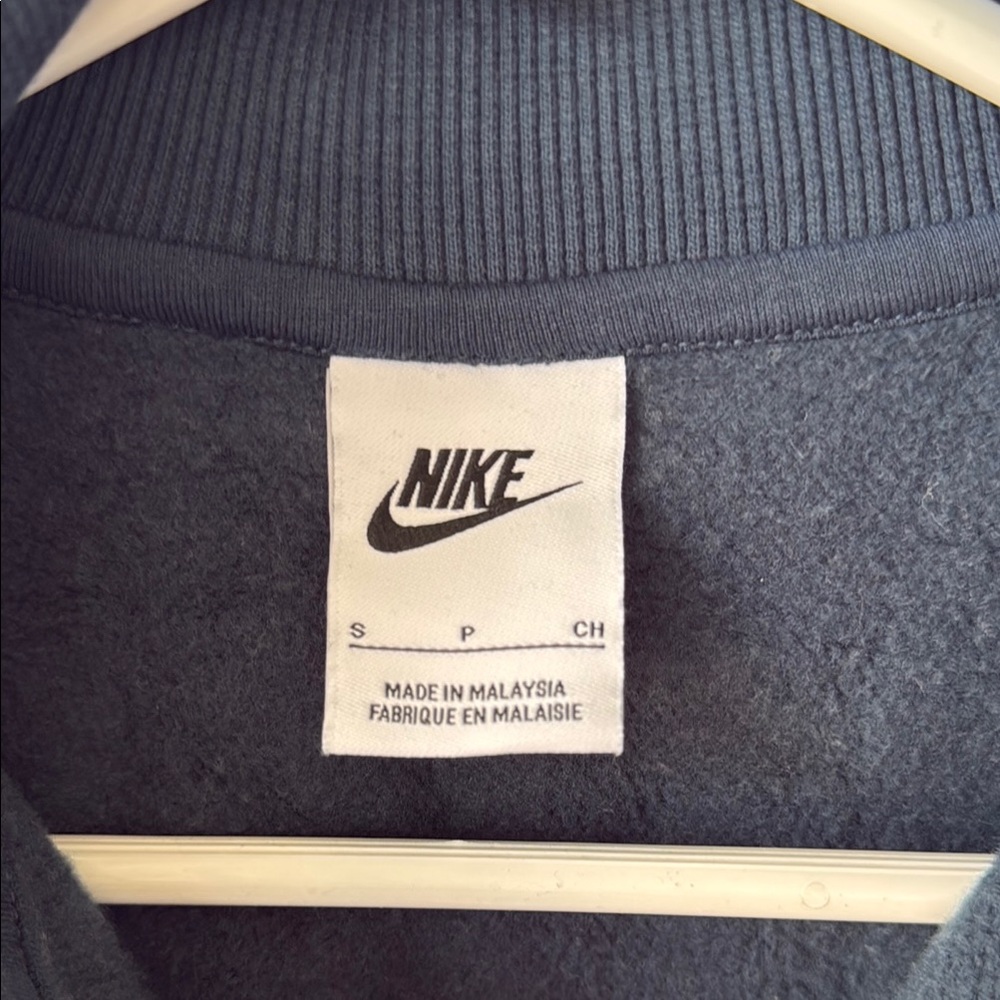 Nike Navy Blue Phoenix Fleece Heritage Quarter-Zip Crop Sweatshirt sz S - Picture 5 of 7